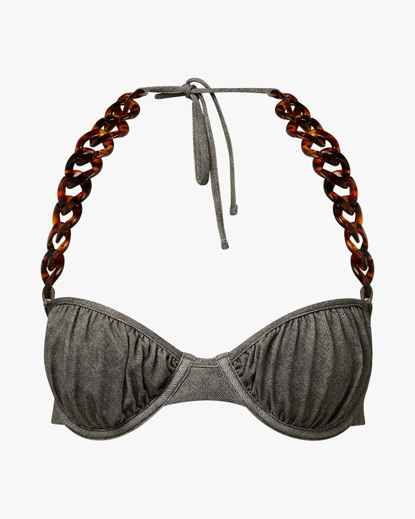 Sexy Balconette Bikini Top met Chique Kettingdetails: Zomerse Verleiding!